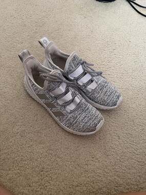 Adidas Kaptir Mens Size 8.5 White Black Silver Running Shoes EE9514